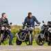 2024 Triumph Speed 400, Royal Enfield HNTR 350, Husqvarna Vitpilen 401 Group Test - Jon and colleagues discussing the bikes