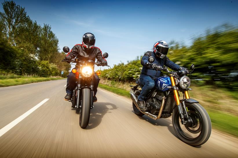 2024 Triumph Speed 400, Royal Enfield HNTR 350 - riding side by side