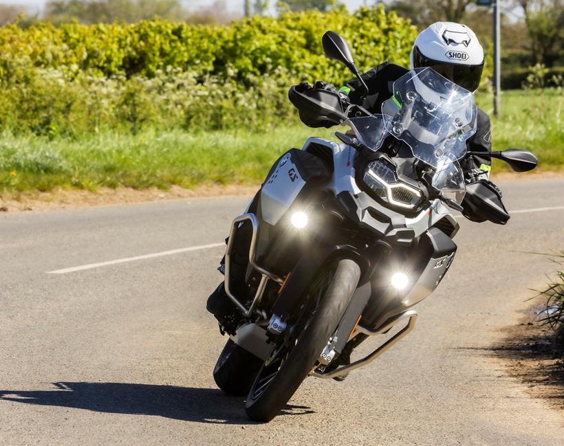 2024 BMW F900GSA - cornering riding towards camera