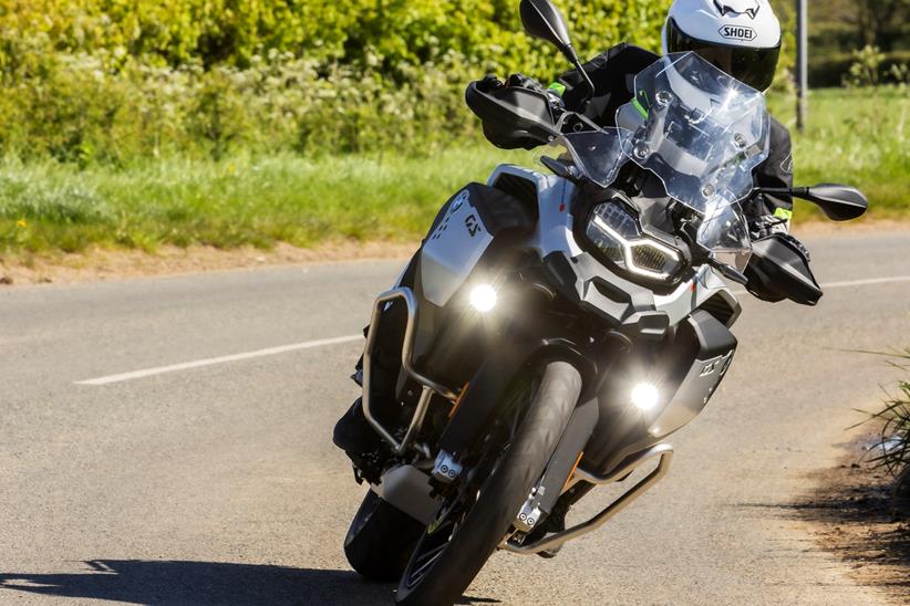 2024 BMW F900GSA - cornering riding towards camera