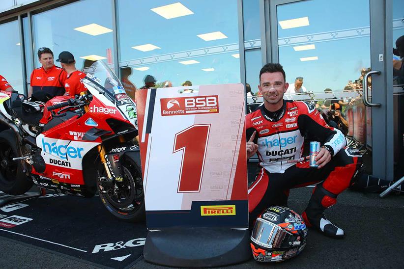 Glenn Irwin was victorious in the sprint race at Donington Park