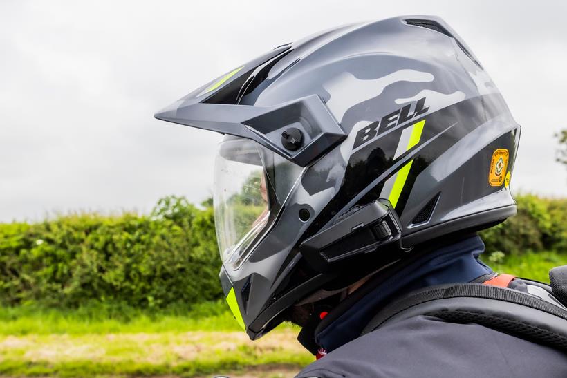 Cardo Packtalk Pro fitted to helmet