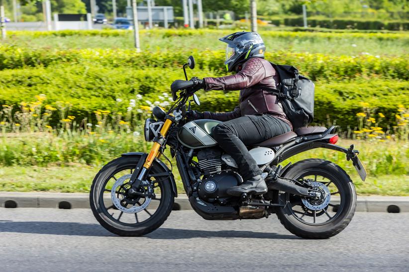 MCN fleet Triumph Scrambler 400 X tested for MCN by Ben Clarke