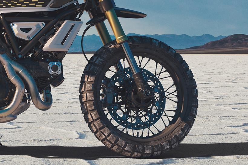 Ducati Scrambler RR241 concept front forks and spoked rim