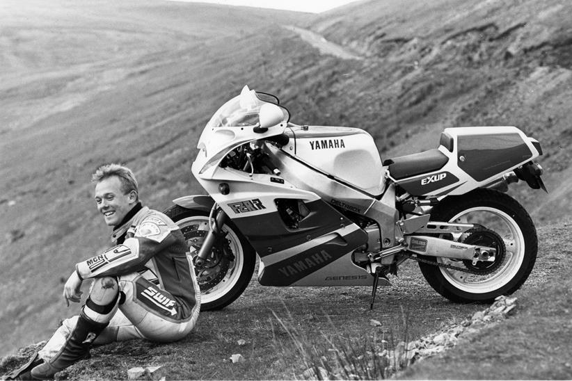 Chris Dabbs takes a break from riding a Yamaha OW-01