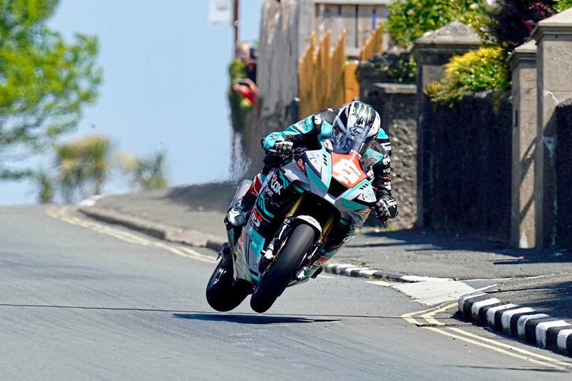 Michael Dunlop at the top of Bray Hill