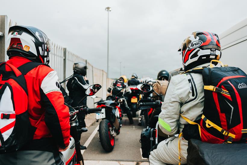 Motorcycles waiting to board a Steam Packet ferry