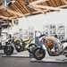 Custom motorcycles on display at the Bike Shed Moto Show