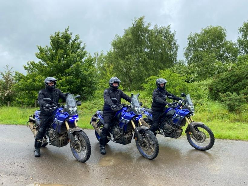 Humberside Police off-road team sitting on Yamaha Ténéré 700s