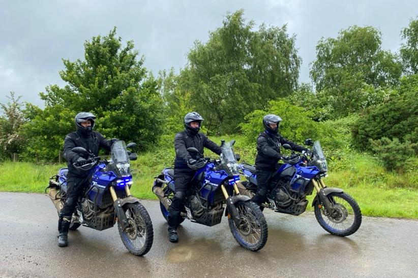 Humberside Police off-road team sitting on Yamaha Ténéré 700s