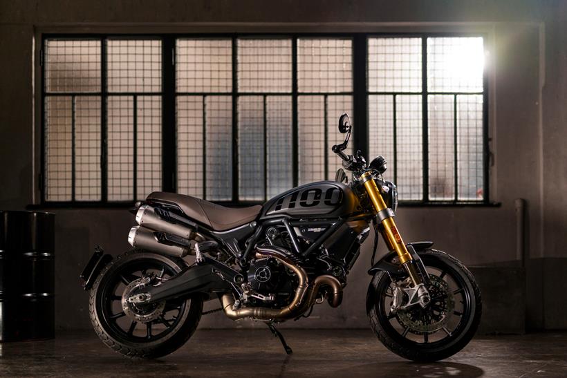 Right hand side view of Ducati Scrambler 1100