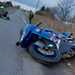 Fallen Kawasaki motorcycle