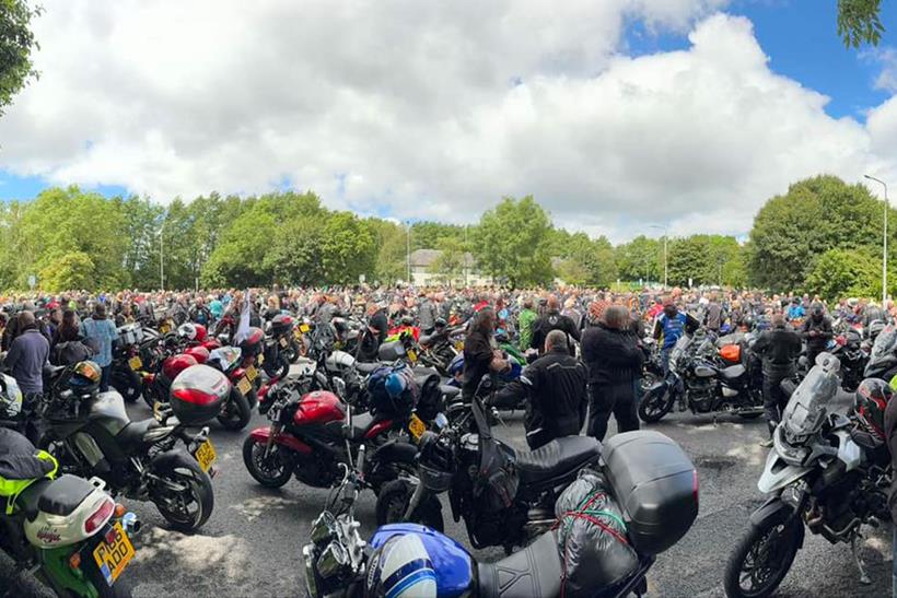 Large group of motorcyclists parked up - Credit Gemma Thompson