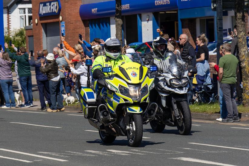 Police motorcyclist in Barrow - Credit Gemma Thompson