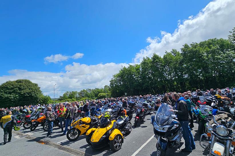 Thousands of motorcycles parked up in Barrow - Credit Wendy Loxam