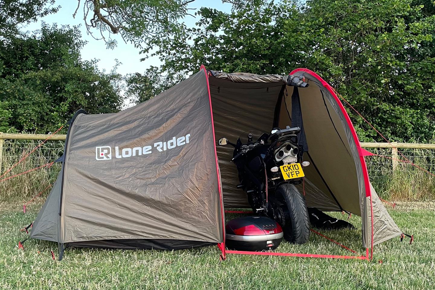 Lone Rider MotoTent review | Space to park the bike inside