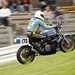 Classic Suzuki rider on track at Cadwell Park