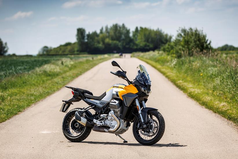 2024 Moto Guzzi static shot in the middle of the road