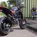 Emma Franklin admires the Ducati Monster SP long-term test bike