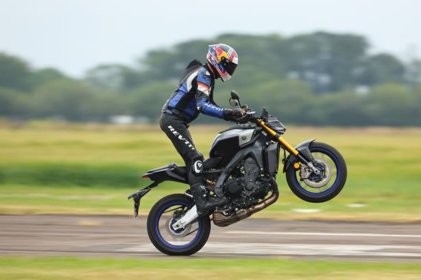 KTM 990 Duke cornering on the road