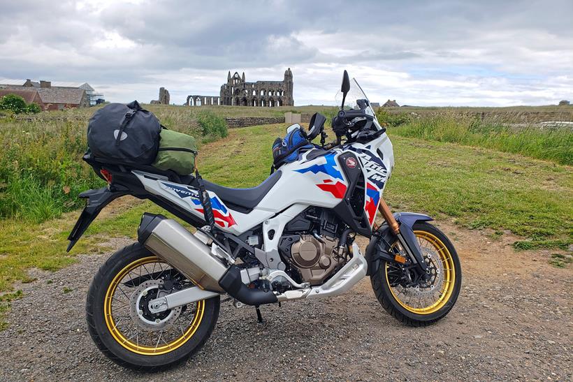 Honda Africa Twin Adventure Sports right side packed for adventure