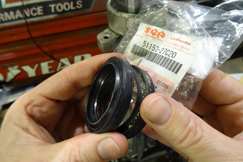 Replacement fork seals for a motorcycle