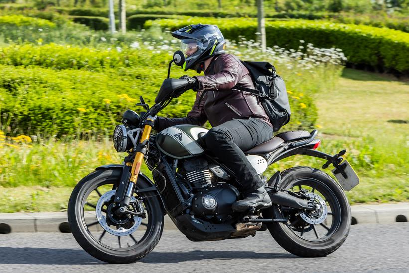 Triumph Scrambler 400 X on the road