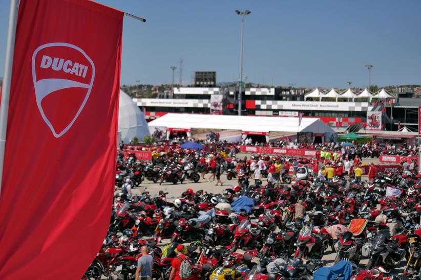 Bikes parked up at World Ducati Week 2024