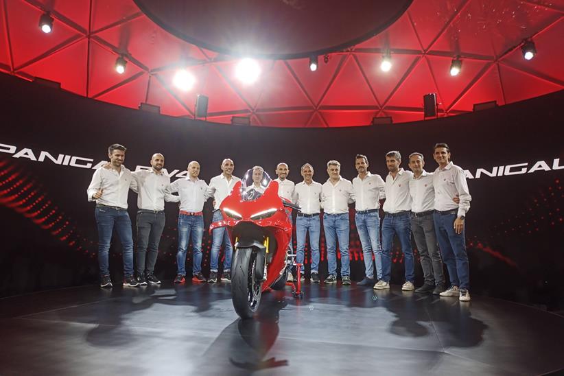 Ducati team with the new Panigale V4