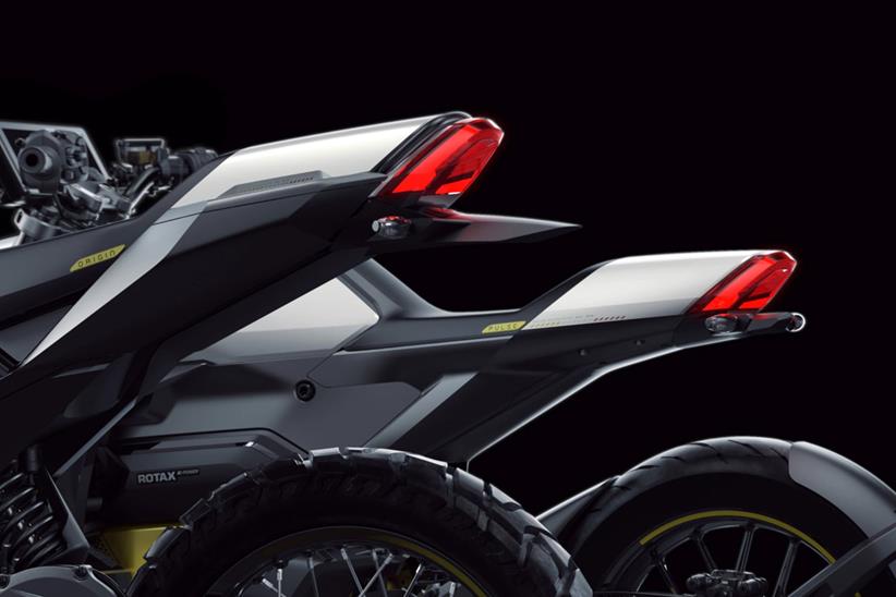 Can-Am Pulse and Origin tail units side by side