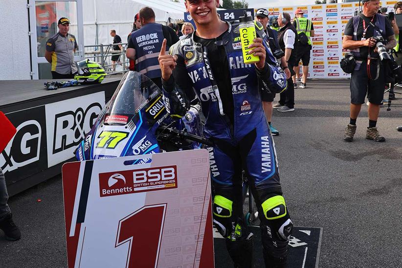 Kyle Ryde celebrates victory at Thruxton