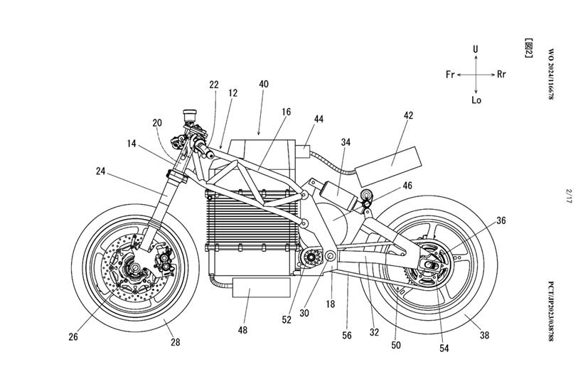 Patent for Yamaha electric sportsbike