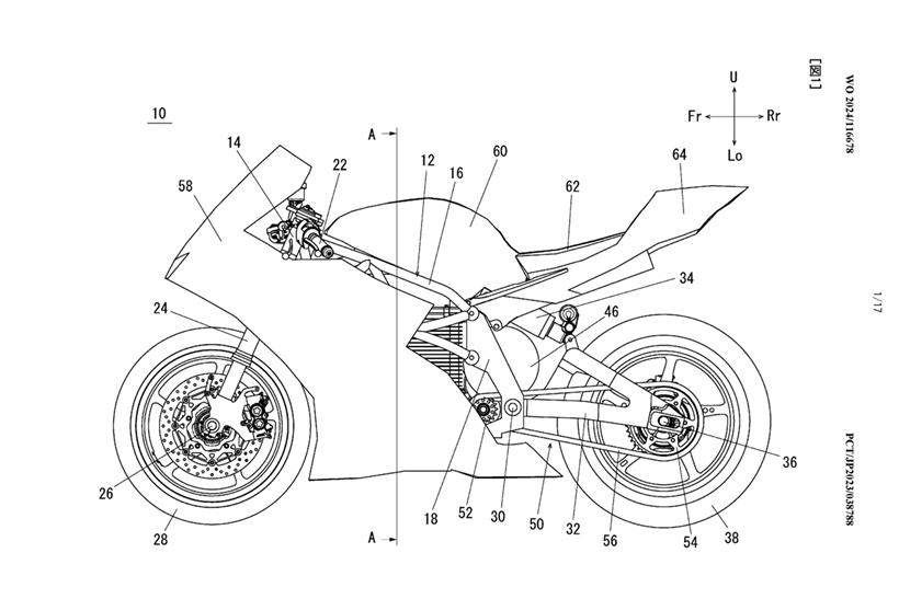 Patent for Yamaha electric sportsbike