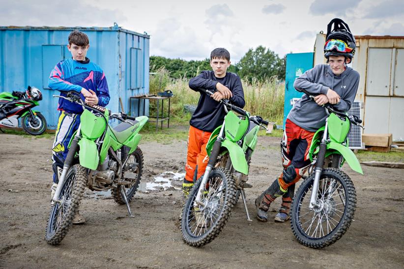 Three young riders at Kingdom Off-Road Motorcycle Club