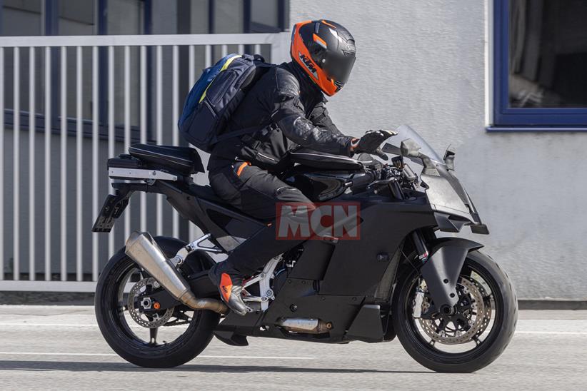 KTM 990RC R prototype ridden in an urban environment