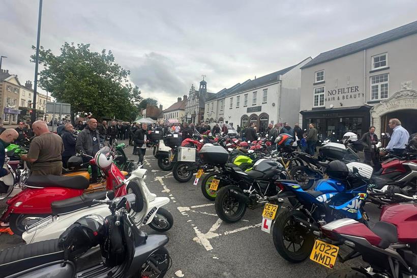 Motorcycles parked at Bawtry Bike Night