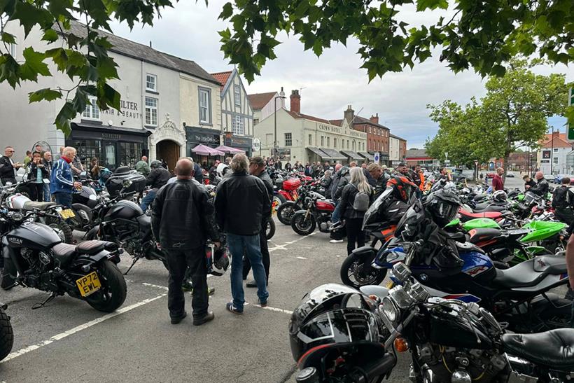 Motorcycles parked at Bawtry Bike Night