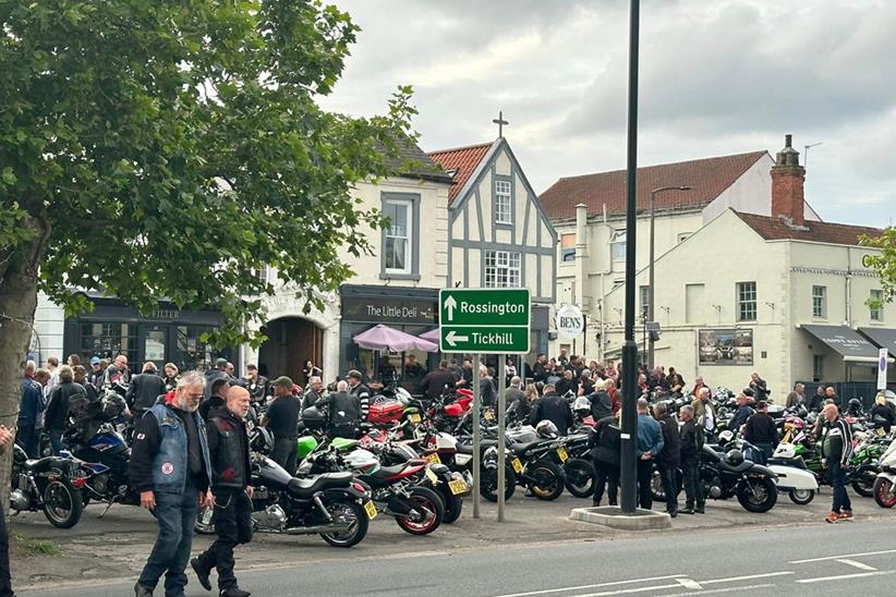 Motorcycles parked at Bawtry Bike Night