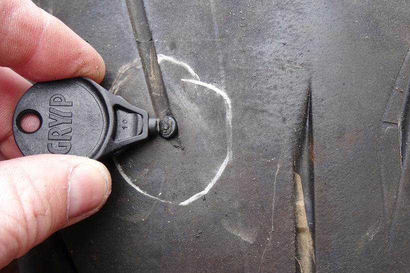 Plugging a puncture in a motorbike tyre