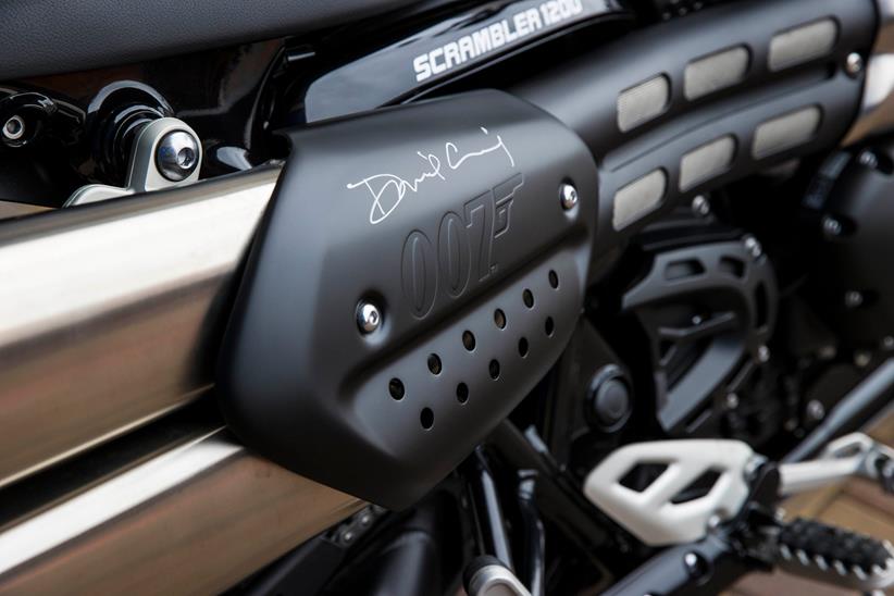 Triumph Scrambler signed by Daniel Craig