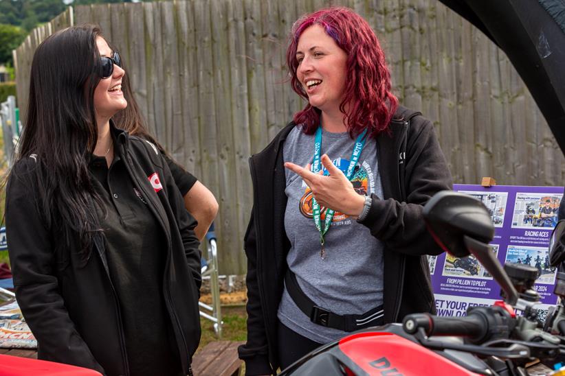 MCN's Saffron speaks to Women in Moto attendee