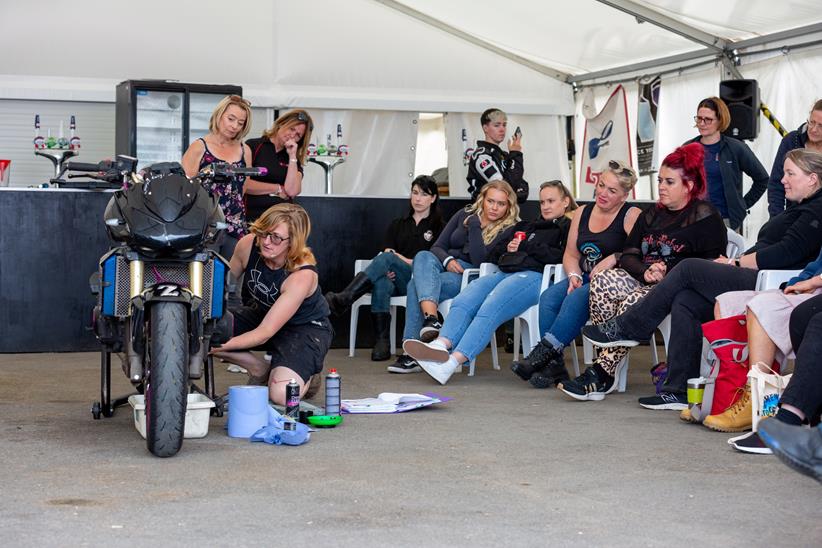 Mechanic workshop at Women in Moto with Ellie Garner