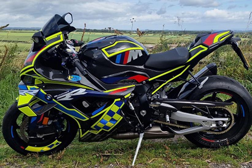 Side view of North Yorkshire Police BMW M1000RR