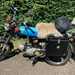 Honda SS50 moped with full luggage