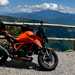 KTM 1390 Super Duke R Evo in front of mountains