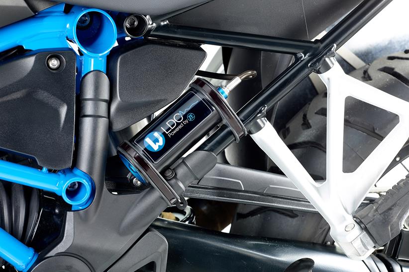 Wilbers Nivomat suspension installed at the rear of a motorcycle