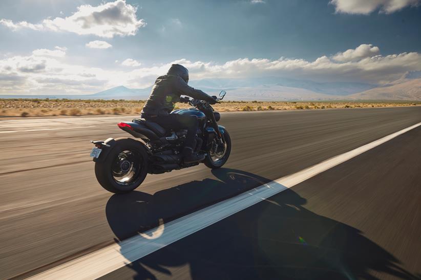 Triumph Rocket 3 runway action shot