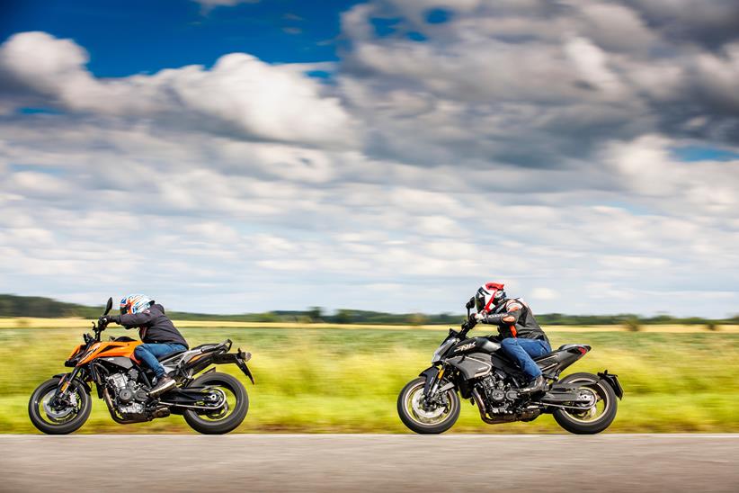 KTM 790 Duke and CFMoto 800NK ridden on the road