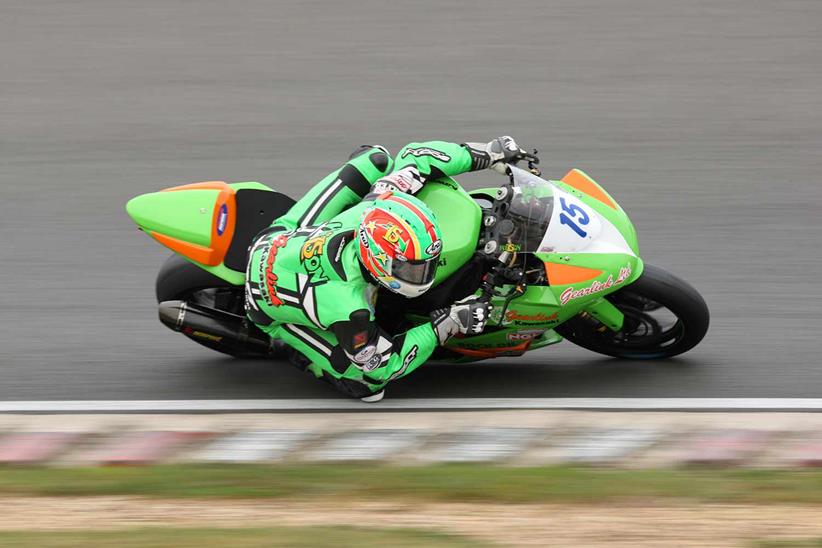 Ben Wilson onboard the Gearlink Kawasaki at Silverstone