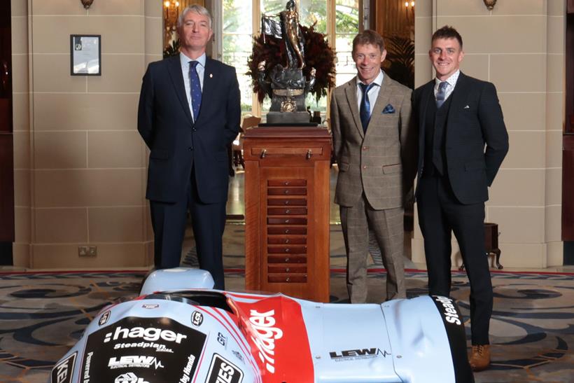 Ben and Tom Birchall with the Segrave Trophy and their sidecar